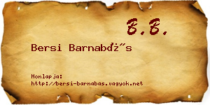 Bersi Barnabás névjegykártya